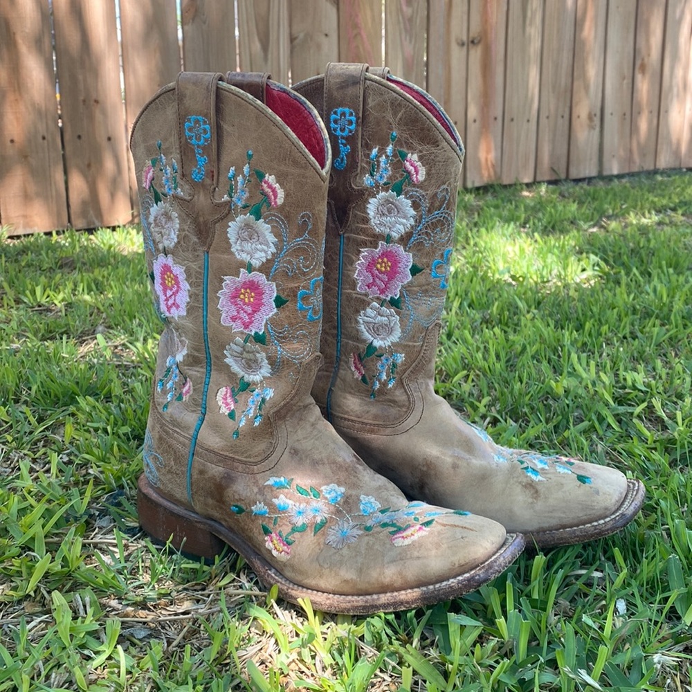MACIE BEAN LITTLE GIRLS' HONEY BUNCH WESTERN BOOTS - SQUARE TOE